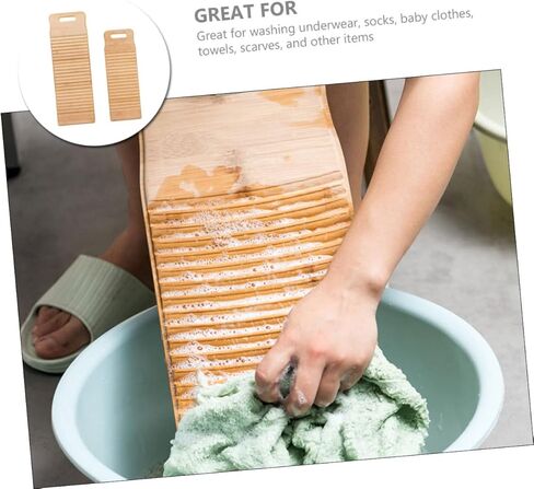 Totority 2pcs Bamboo Mini Washboard Slip Laundry Cleaning Board for Hand Washing Cloths and Boys and Girls in Saudi Arabia