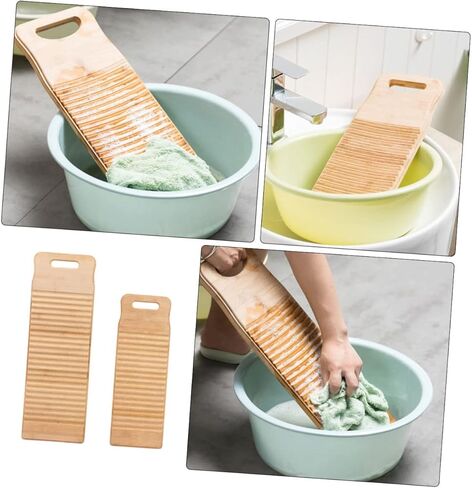 Totority 2pcs Bamboo Mini Washboard Slip Laundry Cleaning Board for Hand Washing Cloths and Boys and Girls in Saudi Arabia