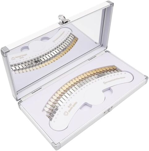 REEHUT 27 Colors White Shade Guide,Tooth Bleaching Shade Chart with Case and Mirror in Kuwait