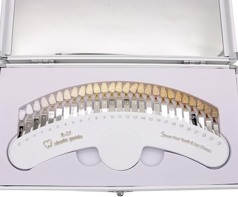 REEHUT 27 Colors White Shade Guide,Tooth Bleaching Shade Chart with Case and Mirror in Kuwait