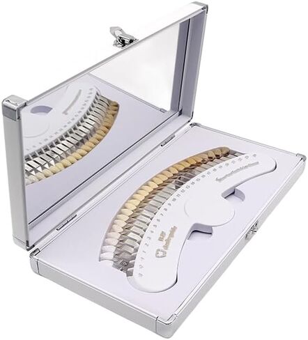 REEHUT 27 Colors White Shade Guide,Tooth Bleaching Shade Chart with Case and Mirror in Kuwait