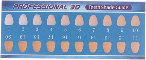 Dental Teeth Color Shade Comparing Charts 20Pcs 20 Colors Teeth Whitening Effective Compare Guide Paper Chart Card for Dental Supplies in Saudi Arabia