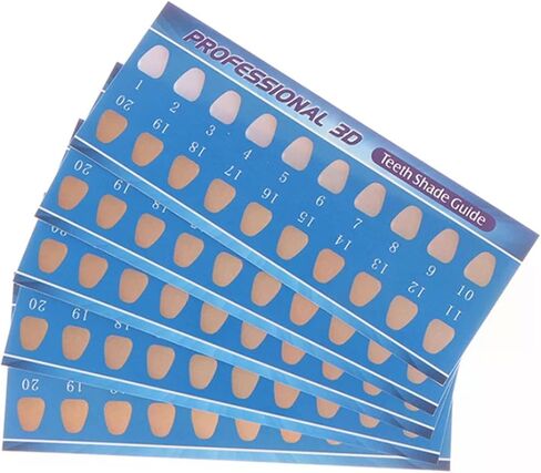 Dental Teeth Color Shade Comparing Charts 20Pcs 20 Colors Teeth Whitening Effective Compare Guide Paper Chart Card for Dental Supplies in Saudi Arabia