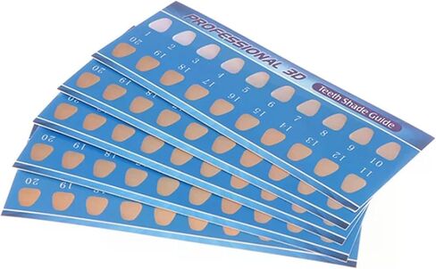 Dental Teeth Color Shade Comparing Charts 20Pcs 20 Colors Teeth Whitening Effective Compare Guide Paper Chart Card for Dental Supplies in Saudi Arabia