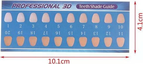 Dental Teeth Color Shade Comparing Charts 20Pcs 20 Colors Teeth Whitening Effective Compare Guide Paper Chart Card for Dental Supplies in Saudi Arabia
