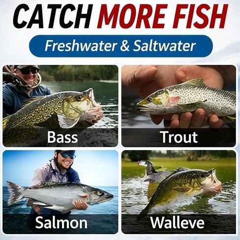 Fishing Lures Kit for Freshwater and Saltwater, Ideal Gifts of Fishing Gear Set for Fishing Lovers Both Kids & Adults in Kuwait