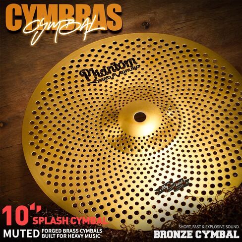 صنج صيني من خليط معدني 10 بوصة / 18 بوصة - ذهبي/أزرق/أسود، صنج ذو تأثير متين لمجموعة الطبول (ذهبي، 10 بوصة صنج سبلاش صامت) in Kuwait