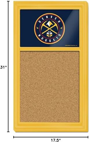 The Fan-Brand NBA Denver Nuggets: Secondary Logo - Cork Note Board- Sports Decor for Home, Game Room, Fan Cave & Garage - USA Made in Kuwait