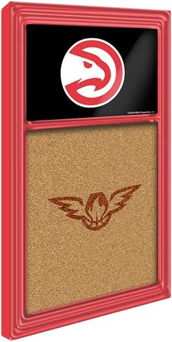 The Fan-Brand NBA Atlanta Hawks: Dual Logo - Cork Note Board- Sports Decor for Home, Game Room, Fan Cave & Garage - USA Made in Saudi Arabia