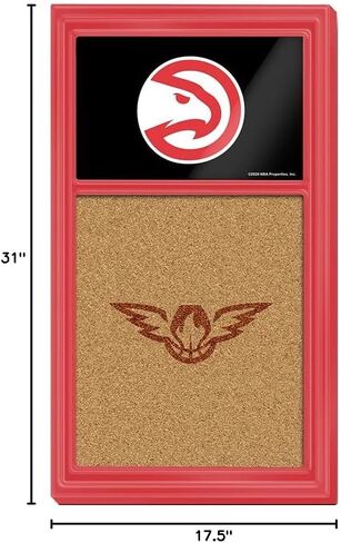 The Fan-Brand NBA Atlanta Hawks: Dual Logo - Cork Note Board- Sports Decor for Home, Game Room, Fan Cave & Garage - USA Made in Saudi Arabia