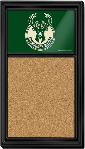 The Fan-Brand NBA Milwaukee Bucks: لوحة ملاحظات من الفلين - ديكور رياضي للمنزل وغرفة الألعاب وكهف المعجبين والمرآب - صناعة أمريكية in Saudi Arabia
