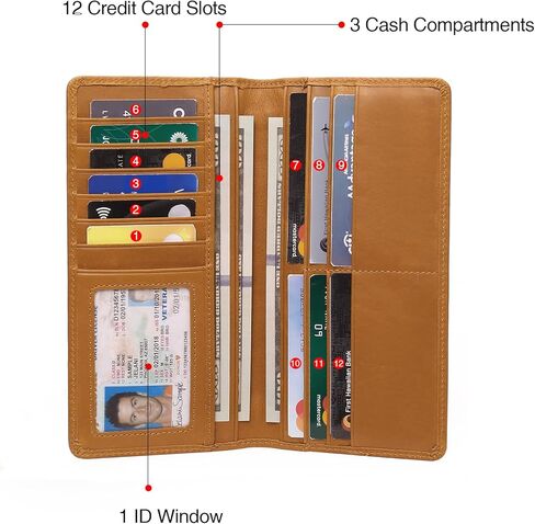 GOIACII Front Pocket Genuine Leather Card Holder Zip Pocket Vintage Bifold Stylish Wallet for Men Coffee in Kuwait