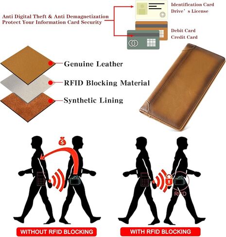 GOIACII Front Pocket Genuine Leather Card Holder Zip Pocket Vintage Bifold Stylish Wallet for Men Coffee in Kuwait