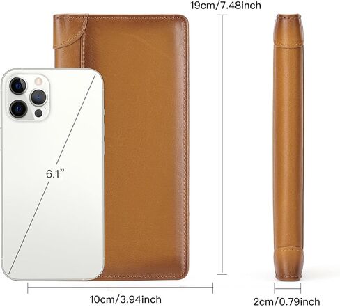 GOIACII Front Pocket Genuine Leather Card Holder Zip Pocket Vintage Bifold Stylish Wallet for Men Coffee in Kuwait