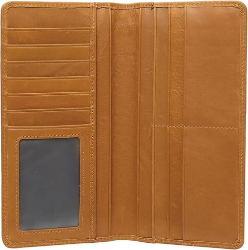 GOIACII Front Pocket Genuine Leather Card Holder Zip Pocket Vintage Bifold Stylish Wallet for Men Coffee in Kuwait