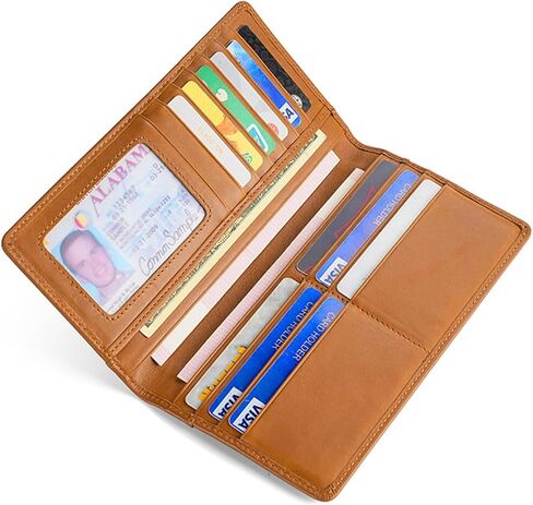 GOIACII Front Pocket Genuine Leather Card Holder Zip Pocket Vintage Bifold Stylish Wallet for Men Coffee in Kuwait