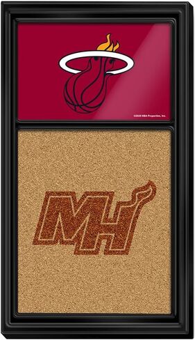 The Fan-Brand NBA Miami Heat: شعار مزدوج - لوحة ملاحظات من الفلين - ديكور رياضي للمنزل وغرفة الألعاب وكهف المعجبين والمرآب - صناعة أمريكية in Saudi Arabia