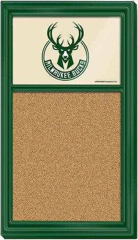The Fan-Brand NBA Milwaukee Bucks: لوحة ملاحظات من الفلين - ديكور رياضي للمنزل وغرفة الألعاب وكهف المعجبين والمرآب - صناعة أمريكية in Saudi Arabia