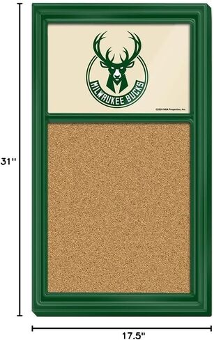 The Fan-Brand NBA Milwaukee Bucks: لوحة ملاحظات من الفلين - ديكور رياضي للمنزل وغرفة الألعاب وكهف المعجبين والمرآب - صناعة أمريكية in Saudi Arabia