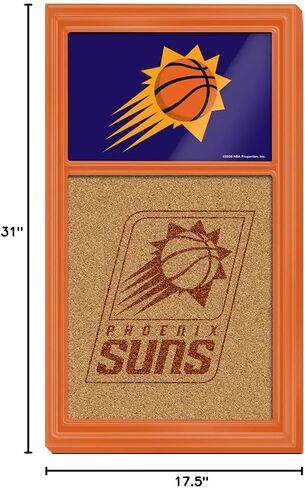 The Fan-Brand NBA Phoenix Suns: Dual Logo - Cork Note Board- Sports Decor for Home, Game Room, Fan Cave & Garage - USA Made in Saudi Arabia