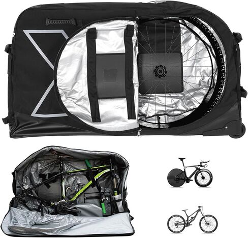 Portable Bike Transportation Bag With Wheels for 26/27.5/29in MTB & 700C Road Bicycle Mountain Bike Cycling Carry Case Waterproof Wheel Protection Tubes & Zippers in Kuwait