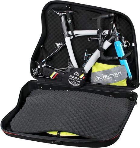 NOOYAH Bike Travel Case Hardshell Bicycle Airplane Travel Bag Lightweight & Durable Cycling EVA Pod with TSA Lock for Road and MTB Bikes Transport in Saudi Arabia