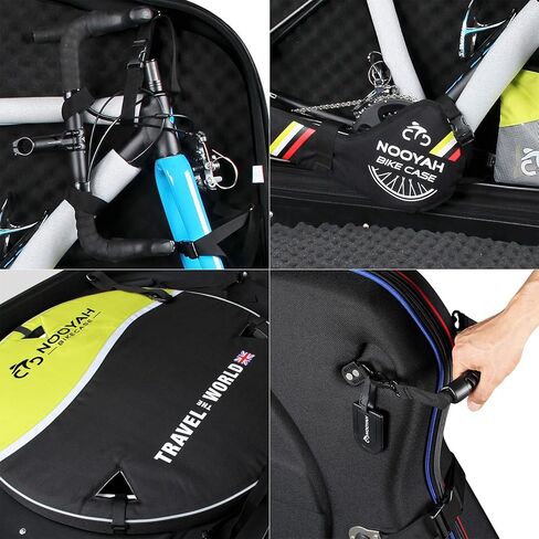 NOOYAH Bike Travel Case Hardshell Bicycle Airplane Travel Bag Lightweight & Durable Cycling EVA Pod with TSA Lock for Road and MTB Bikes Transport in Saudi Arabia