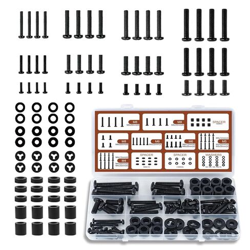 TV Bracket Screws, 92pcs Universal TV Stand Screw Set with 4-8mm Screws, Bolts, Spacers & Washers for Most Television Bolts Fixing Kits(Color:with Box) in Saudi Arabia