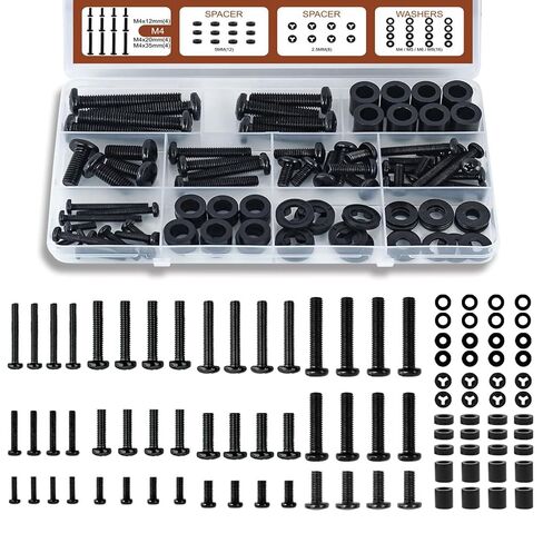 TV Bracket Screws, 92pcs Universal TV Stand Screw Set with 4-8mm Screws, Bolts, Spacers & Washers for Most Television Bolts Fixing Kits(Color:with Box) in Saudi Arabia