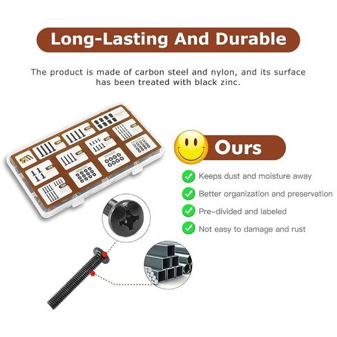 TV Bracket Screws, 92pcs Universal TV Stand Screw Set with 4-8mm Screws, Bolts, Spacers & Washers for Most Television Bolts Fixing Kits(Color:with Box) in Saudi Arabia