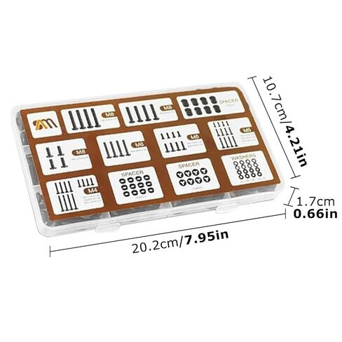 TV Bracket Screws, 92pcs Universal TV Stand Screw Set with 4-8mm Screws, Bolts, Spacers & Washers for Most Television Bolts Fixing Kits(Color:with Box) in Saudi Arabia