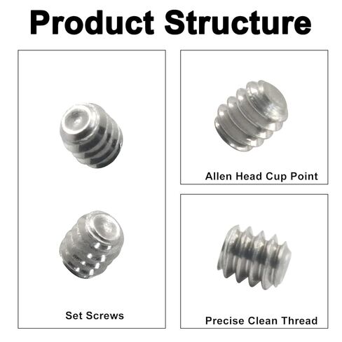 25 قطعة من براغي مجموعة مقابس سداسية من الفولاذ المقاوم للصدأ مقاس 4-40 × 1/8 بوصة، براغي مجموعة مقابس سداسية من الفولاذ المقاوم للصدأ بنقطة كأس فضية in Kuwait