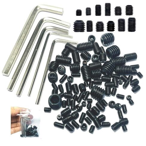 95pcs Set Screws Assortment Kit with Hex Wrench, Grub Screws M3 M4 M5 M6 M8 for Home Repair, Repair Furniture, Electronic Product, Install Door Lock, DIY, Fixtures, 12 Sizes in Kuwait