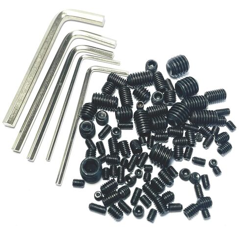 95pcs Set Screws Assortment Kit with Hex Wrench, Grub Screws M3 M4 M5 M6 M8 for Home Repair, Repair Furniture, Electronic Product, Install Door Lock, DIY, Fixtures, 12 Sizes in Kuwait