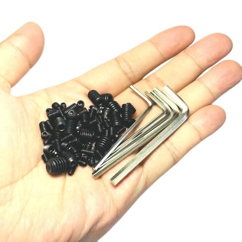 95pcs Set Screws Assortment Kit with Hex Wrench, Grub Screws M3 M4 M5 M6 M8 for Home Repair, Repair Furniture, Electronic Product, Install Door Lock, DIY, Fixtures, 12 Sizes in Kuwait