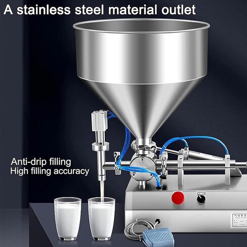 Horizontal Pneumatic Liquid Filling Machine,Commercial Automatic Bottle Filler,Stainless Steel Industrial Visco Liquid Filler Quantitative Filling Machine,1000Ml (300Ml) in Saudi Arabia