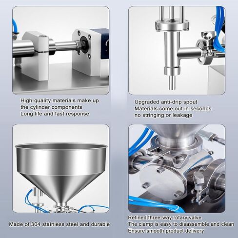 Horizontal Pneumatic Liquid Filling Machine,Commercial Automatic Bottle Filler,Stainless Steel Industrial Visco Liquid Filler Quantitative Filling Machine,1000Ml (300Ml) in Saudi Arabia
