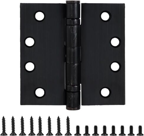 4" Black Ball Bearing Door Hinges Stainless Steel 4 inch Square Interior Exterior Door Hinges Heavy Duty Matte Black Hinges for Fence Gate,Security Front Door,Outdoor,Bath Room,Hotel,Commercial Grade in Kuwait