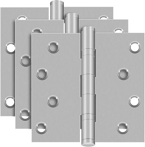 4" Black Ball Bearing Door Hinges Stainless Steel 4 inch Square Interior Exterior Door Hinges Heavy Duty Matte Black Hinges for Fence Gate,Security Front Door,Outdoor,Bath Room,Hotel,Commercial Grade in Kuwait