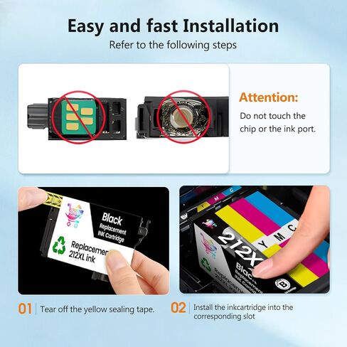 Combuy 212 212XL خراطيش الحبر الأسود البديل خرطوشة الحبر المعاد تصنيعها لطبقة Epson 212XL 212 XL T212 للقوى العاملة WF-2830 WF-2850 تعبير الحبر Home XP-4100 XP-4105 (Black ، 2 Pack) in Kuwait