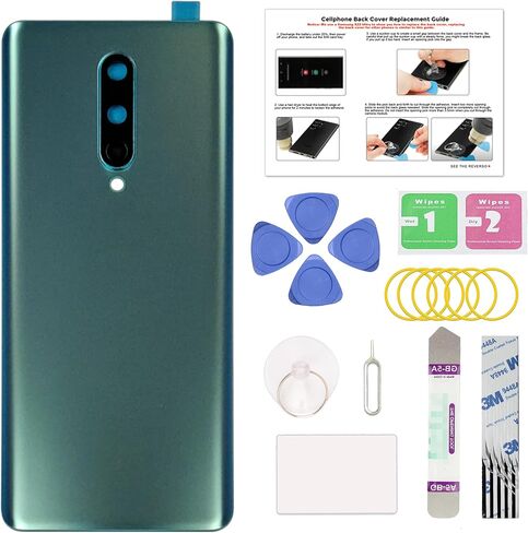 Compatible with OnePlus 8T Back Cover Replacement, OnePlus 8T Back Housing Door with Pre-installed Camera Lens, Repair Tools & Instruction, Aquamarine Green in Saudi Arabia