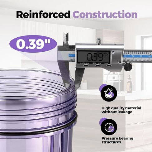 VIHOSE 4.5" x 10" Clear Whole House Water Filter Housing with Pressure Gauge Universal Sediment Water Filter System 1" Npt Brass Port, for Whole Home Pre-Filtration in Saudi Arabia