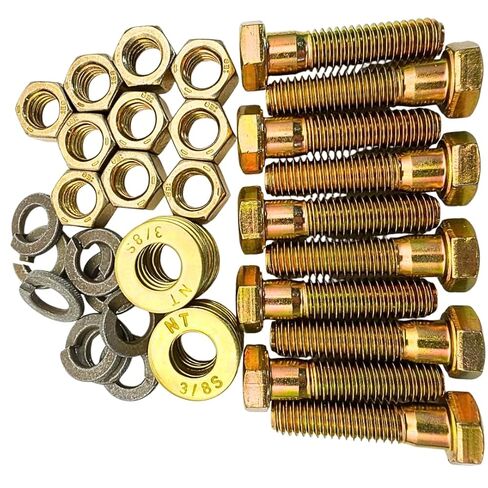 3/8"-16 x 1-1/2" Grade 8 Bolts (10-Pack) – Heavy-Duty Hex Bolts Includes Flat Washers Lock Washers & Nuts – High-Strength SAE 1.5" Coarse Bolts for Automotive, Machinery & Construction in Saudi Arabia