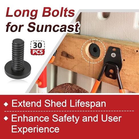 30 قطعة من البراغي الطويلة السوداء المتوافقة مع سقائف تخزين Suncast، وملحقات البراغي البديلة، سهلة التركيب in Kuwait