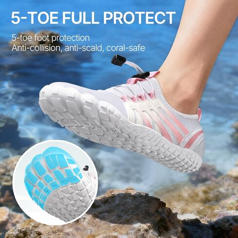 ATHMILE Water Shoes for Women Men Quick Dry Five Toe Aqua Barefoot Shoes for Beach Vacation Swim Hiking Pool Outdoor Sports Wide Toe Box with Non-Slip Rubber Sole in Saudi Arabia