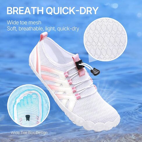ATHMILE Water Shoes for Women Men Quick Dry Five Toe Aqua Barefoot Shoes for Beach Vacation Swim Hiking Pool Outdoor Sports Wide Toe Box with Non-Slip Rubber Sole in Saudi Arabia