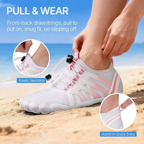 ATHMILE Water Shoes for Women Men Quick Dry Five Toe Aqua Barefoot Shoes for Beach Vacation Swim Hiking Pool Outdoor Sports Wide Toe Box with Non-Slip Rubber Sole in Saudi Arabia