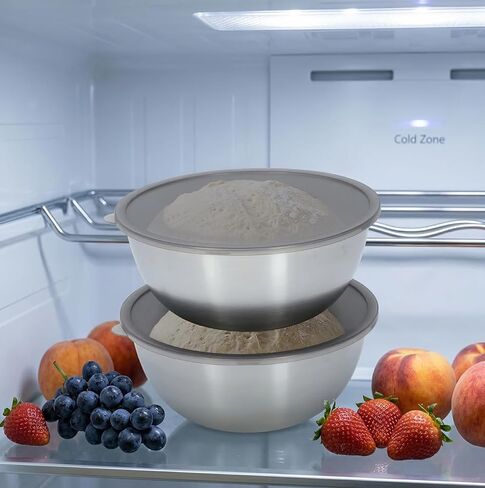 عبوتان من حاوية تدقيق عجينة البيتزا، صندوق تدقيق العجين المستدير من الفولاذ المقاوم للصدأ مع غطاء شفاف، حاوية تخزين البيتزا للتخمير البارد، وارتفاع الخبز، وإعداد الثلاجة، والخبازين المنزليين in Kuwait