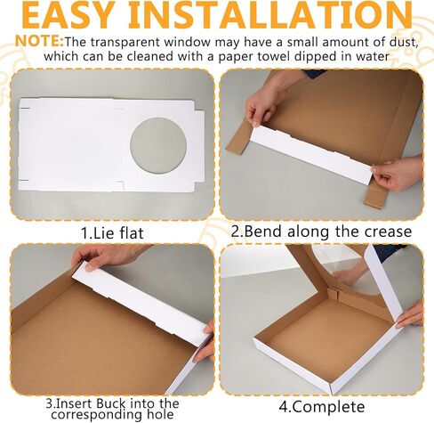 10 Pcs 13x13 Inch Rectangular Pizza Slice Boxes with Clear Window Lid, Heavy Duty Corrugated Paper Pizza Boxes, White Disposable Food Containers for Party, Wedding, Catering Supplies in Kuwait