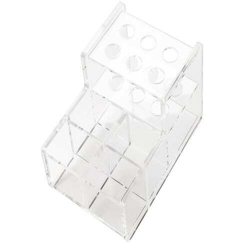 Generic Transparent Acrylic Dental Tool Organizer, with 12 Test Tube Holes, for Syringes, Braces, Spray Bottles and Cleaning Equipment, Compact in Saudi Arabia